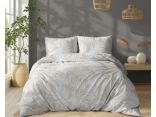 Pościel z bawełny 160x200 +2/70x80 listki na beżowym tle  wz.5335 b
